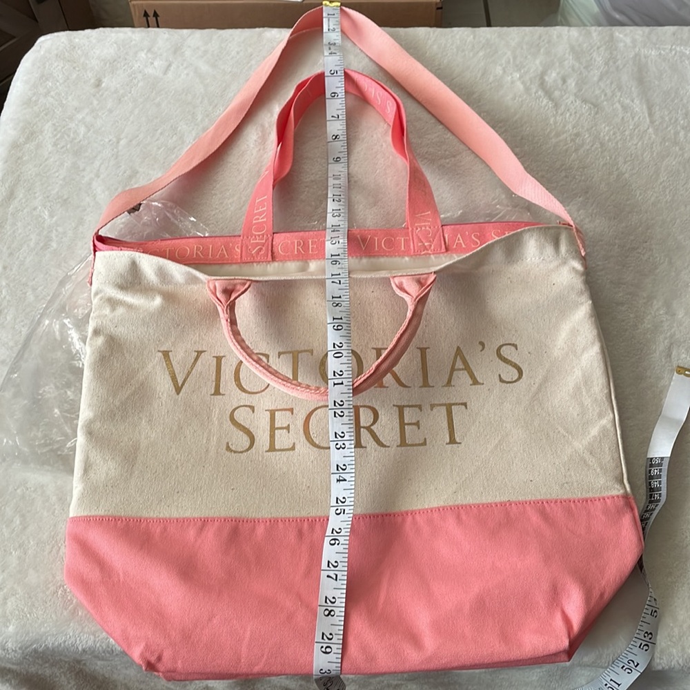 Victoria’s Secret Tote Bag Pink/Cream  Color 2 in 1 Insulated Cooler - Picture 15 of 16
